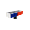 Solar Flashing Lights Traffic Safety Construction Warning Lights Night Road LED Red and Blue Four Lights Four-Sided Split Type